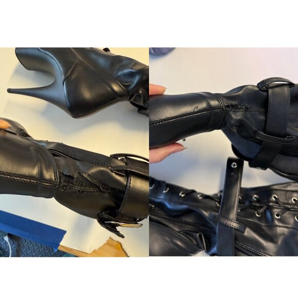 Pleaser Delight 3028 Platform Thigh High Boots Matte Black size 8 🖤 - Picture 9 of 10